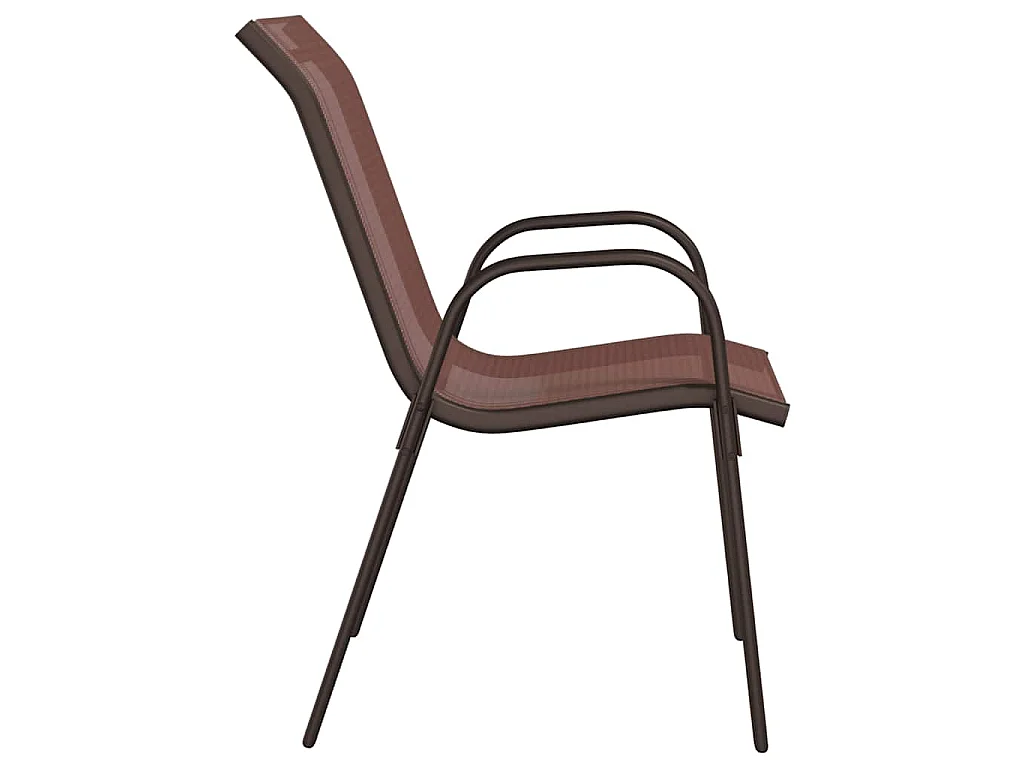 Tuinstoelen stapelbaar 6 st textileen stof bruin