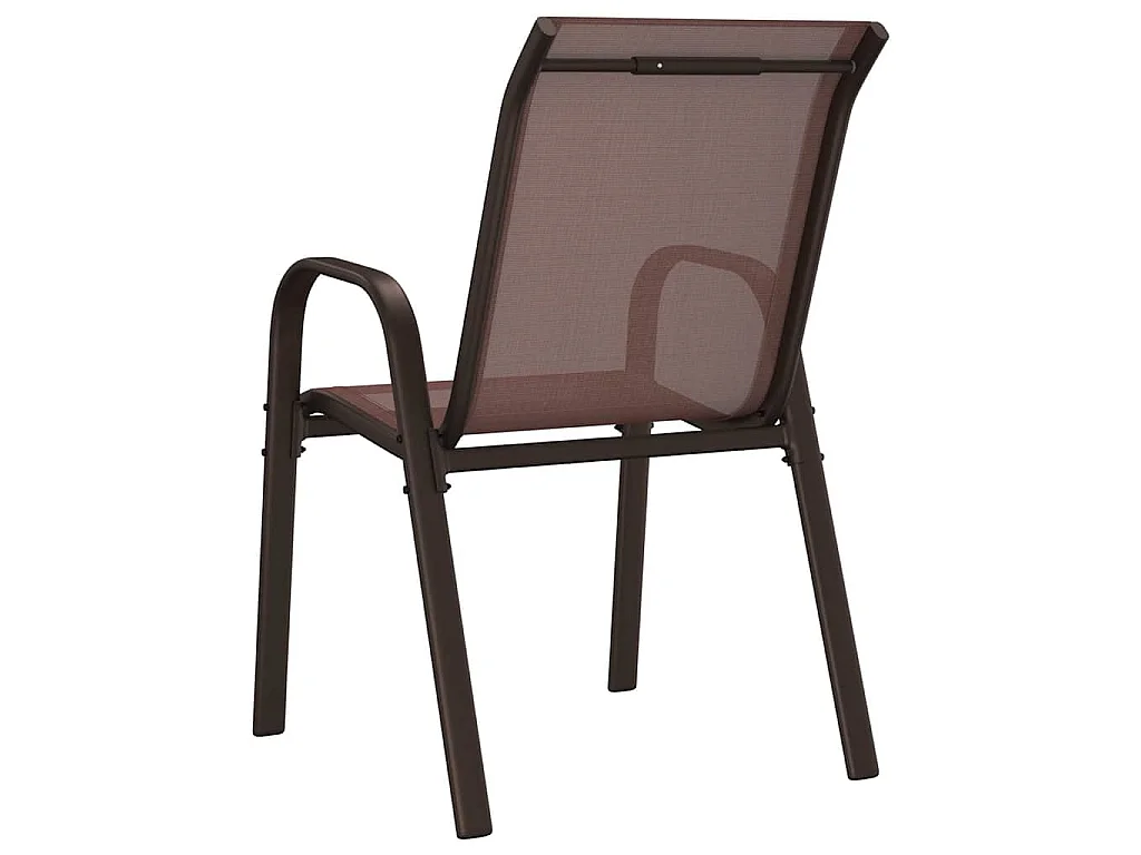 Tuinstoelen stapelbaar 6 st textileen stof bruin