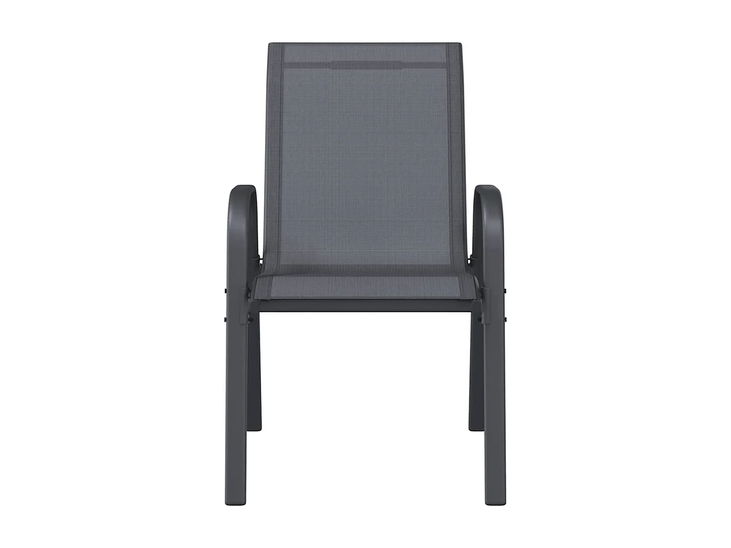 Chaises empilables de jardin lot de 6 Gris Tissu textilène