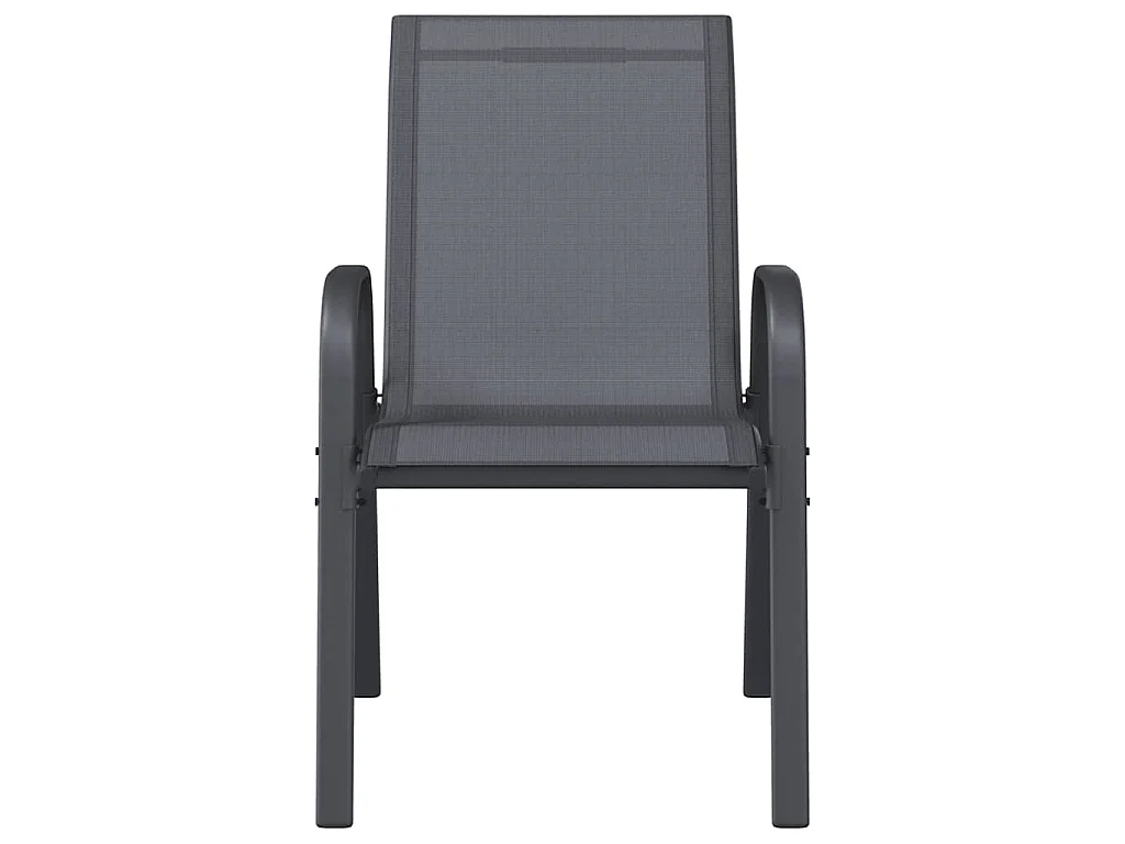 Chaises empilables de jardin lot de 6 Gris Tissu textilène