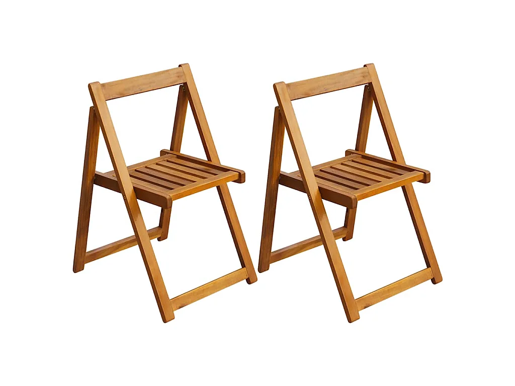 Sedie pieghevoli, 2 pezzi, in legno massello di acacia