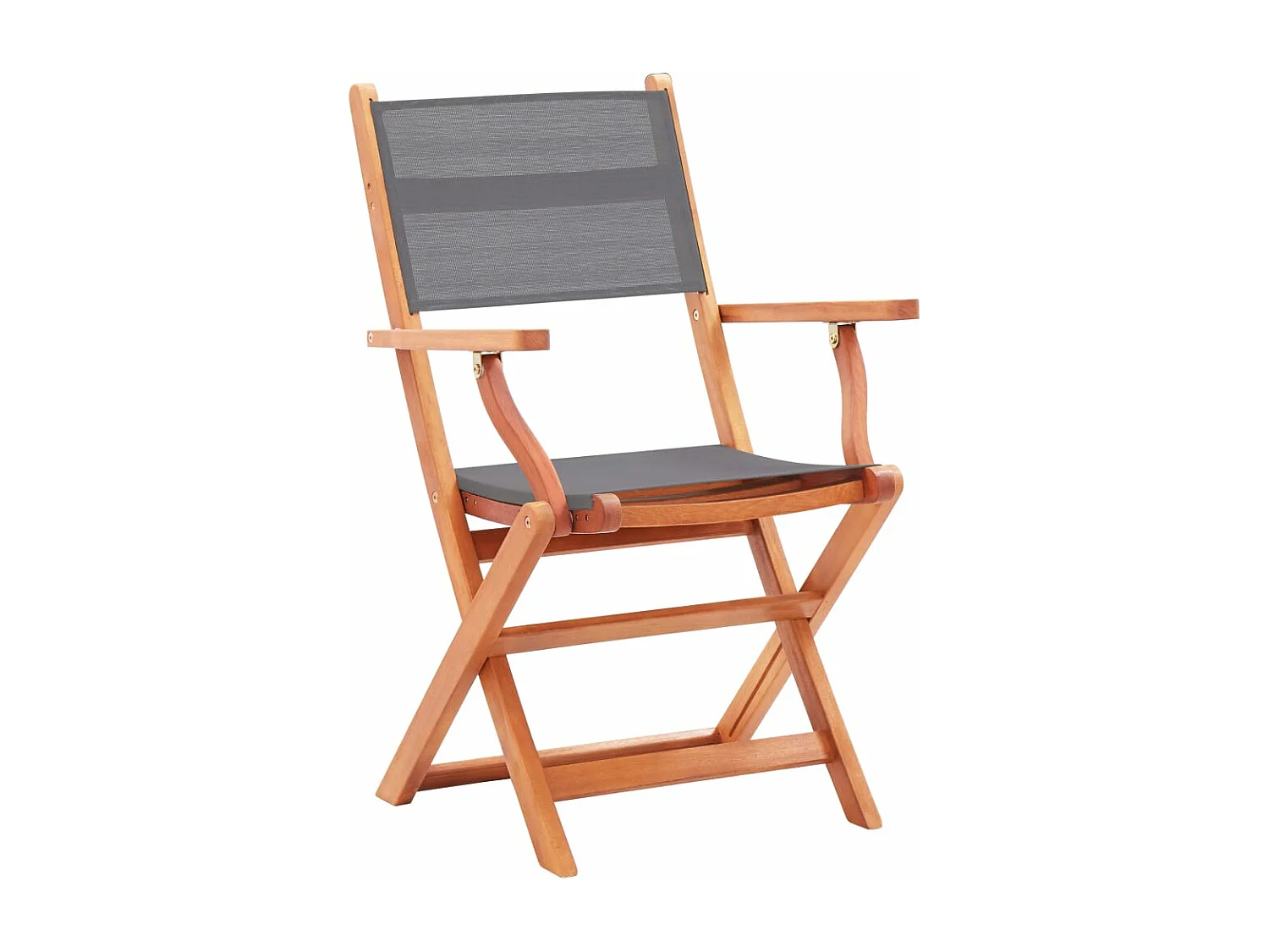 Chaises pliables de jardin lot de 8 gris eucalyptus textilène