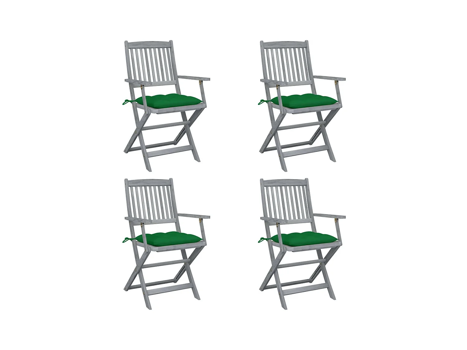 Chaises pliables d'extérieur lot de 4 et coussins Bois d'acacia