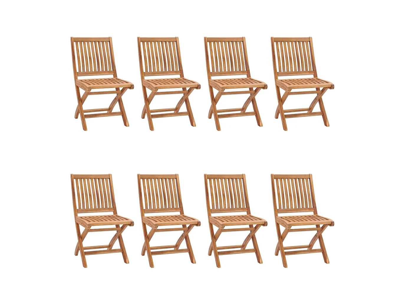 Chaises pliables de jardin lot de 8 Bois de teck solide
