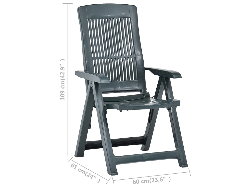 Verstellbare Gartenstühle 2 Stk. Kunststoff Grün
