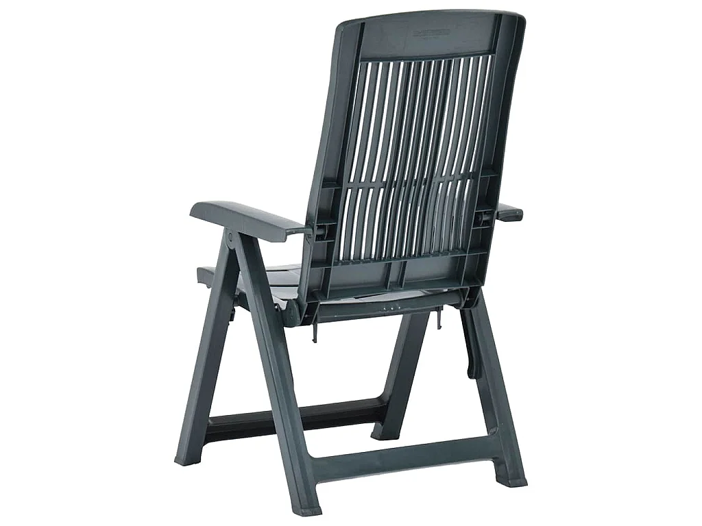 Chaises pliantes inclinables, lot de 2, en plastique vert