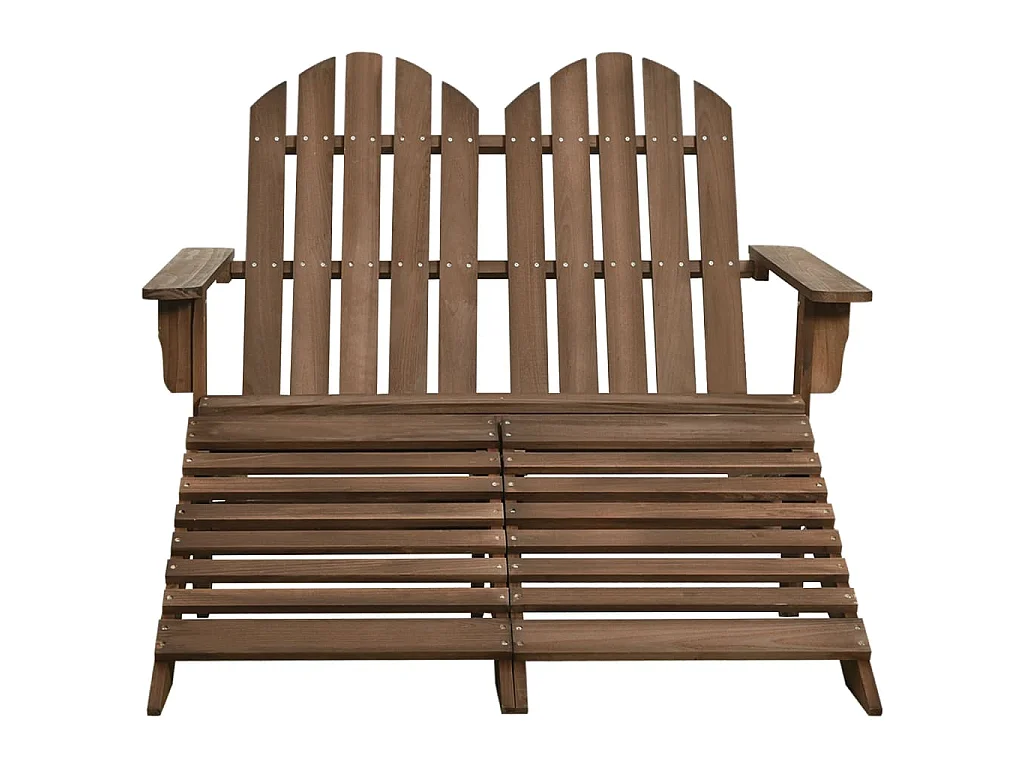 Adirondack-Gartenbank 2-Sitzer mit Fußteil Tannenholz Braun