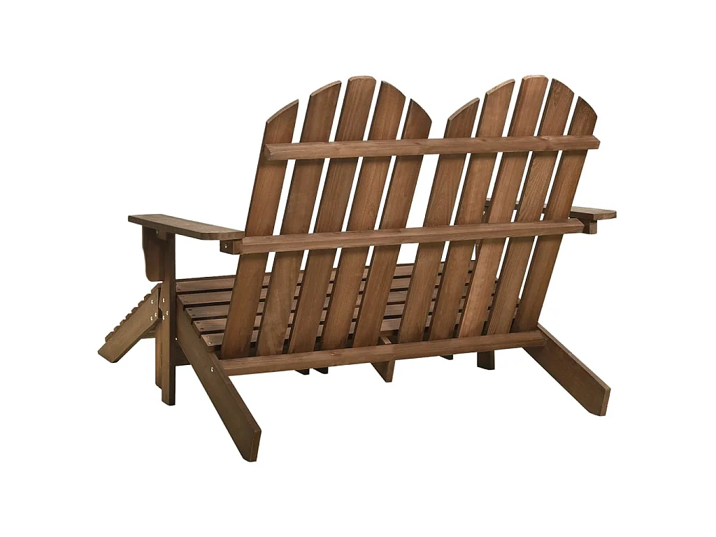 Adirondack-Gartenbank 2-Sitzer mit Fußteil Tannenholz Braun