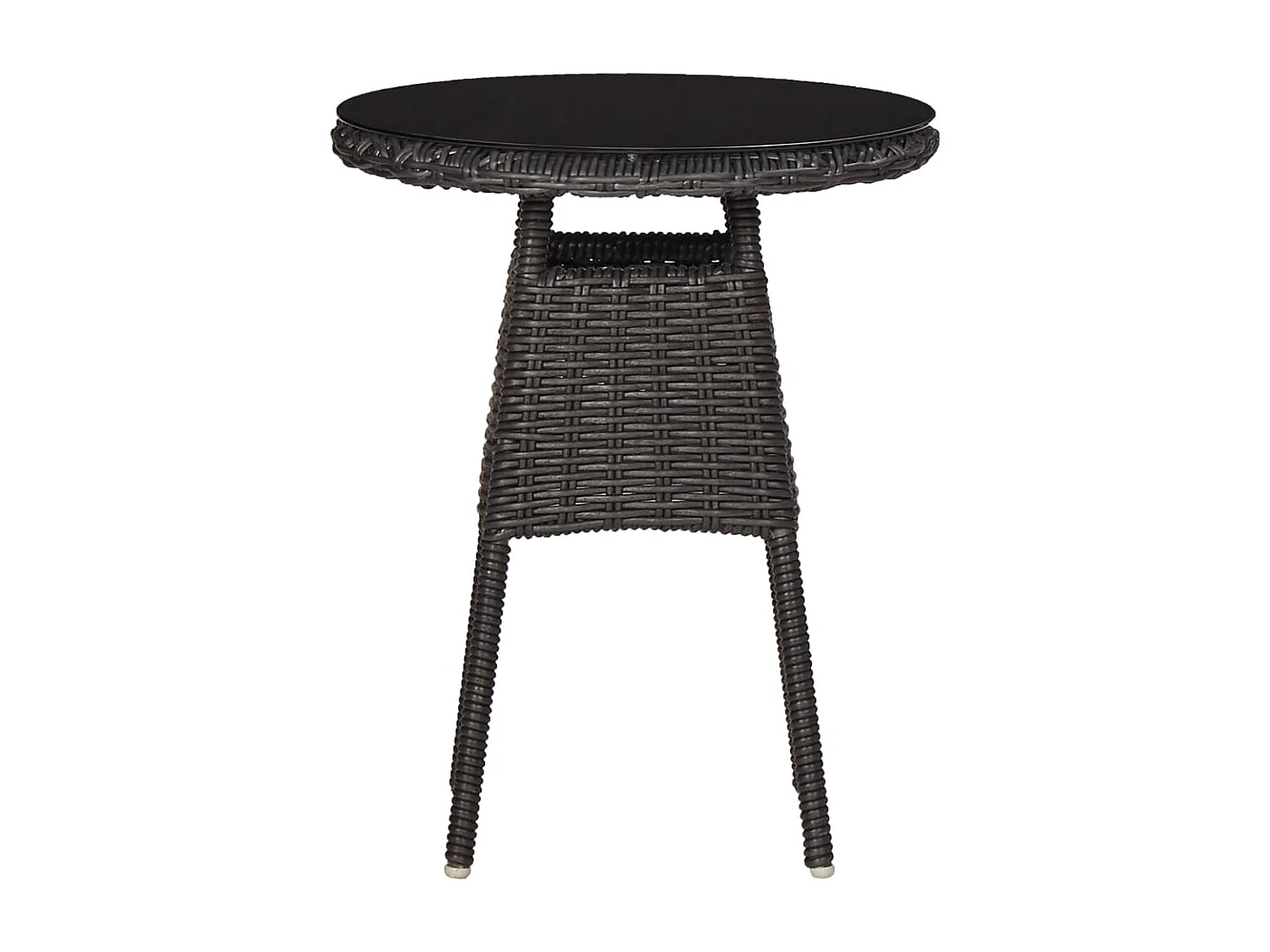 Mobilier de bistro 3 pcs avec coussins Résine tressée Noir
