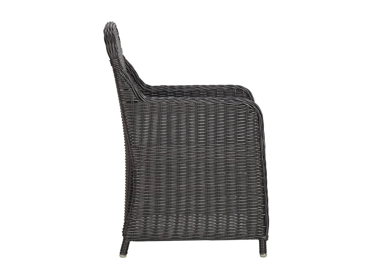 Mobilier de bistro 3 pcs avec coussins Résine tressée Noir