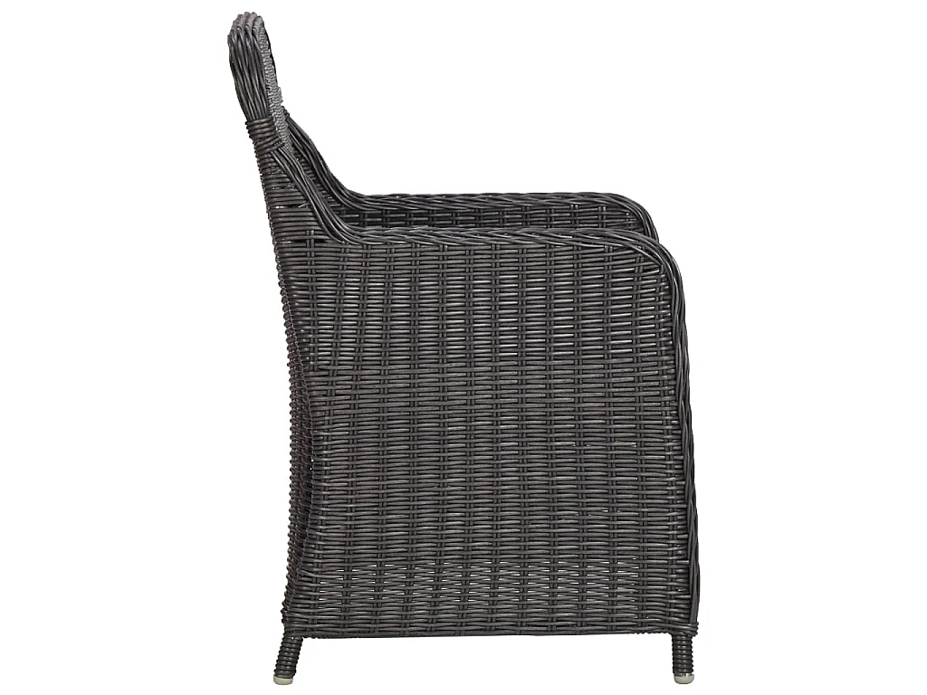 3-tlg. Garten-Bistro-Set mit Auflagen Poly Rattan Schwarz