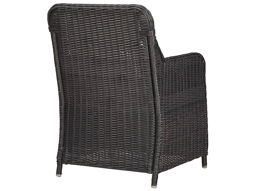 3-tlg. Garten-Bistro-Set mit Auflagen Poly Rattan Schwarz