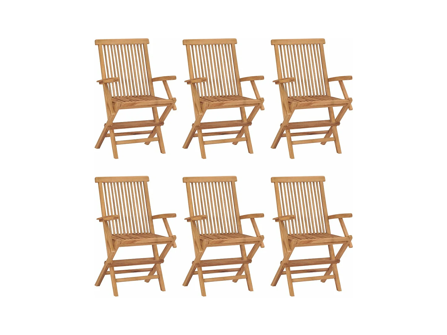Tuinstoelen 6 st inklapbaar massief teakhout