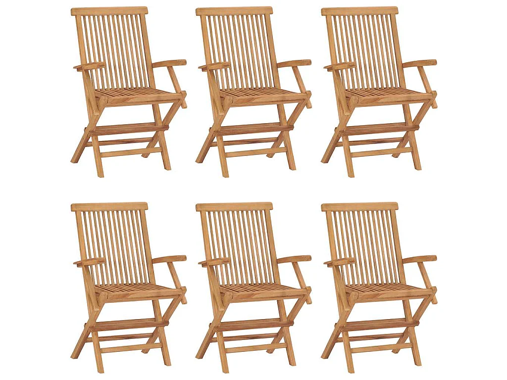 Sedie pieghevoli, 6 pezzi, in legno massello di teak