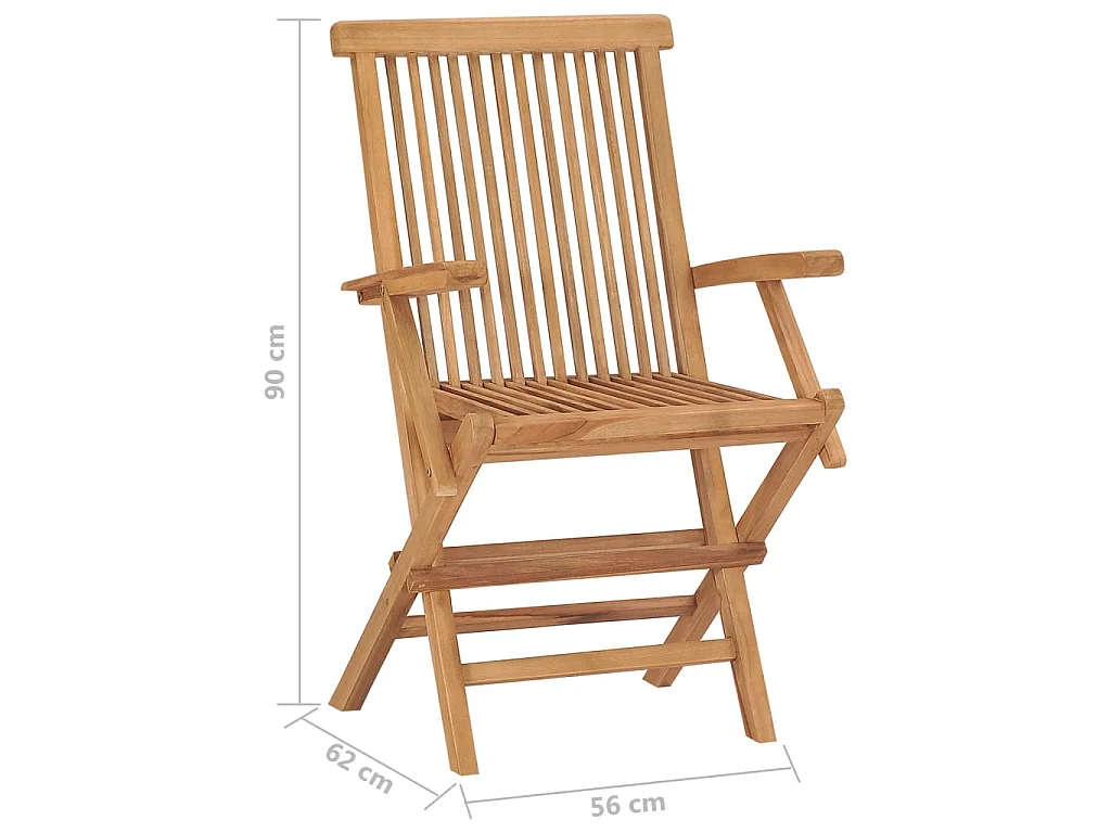 Sedie pieghevoli, 6 pezzi, in legno massello di teak