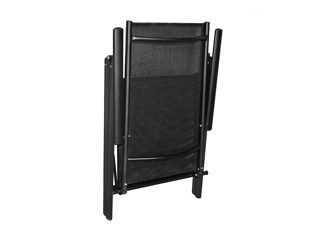 Tuinstoelen inklapbaar 2 st aluminium en textileen zwart