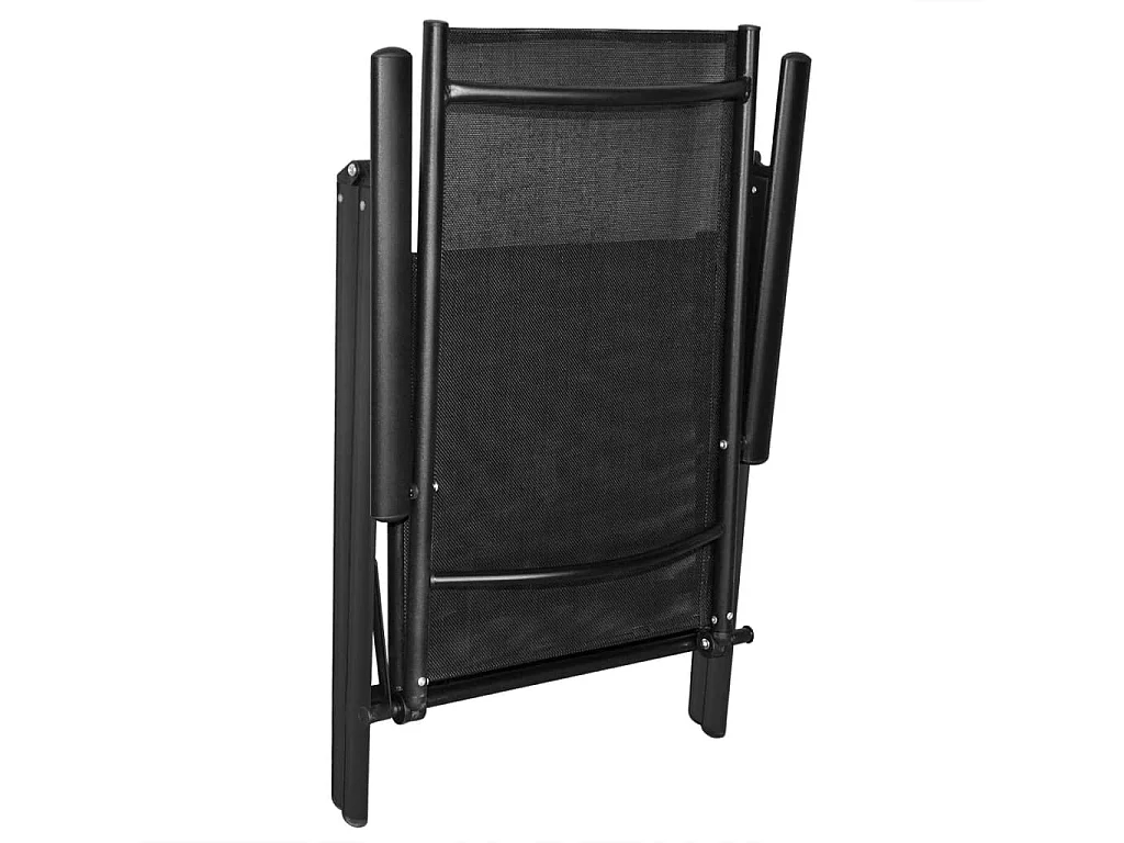 Chaises pliables de jardin lot de 2 Aluminium et textilène Noir