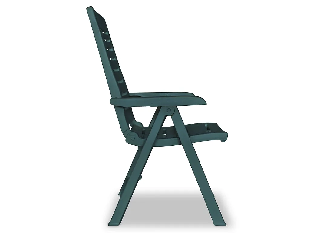 Cadeiras de jardim reclináveis 6 pcs plástico verde