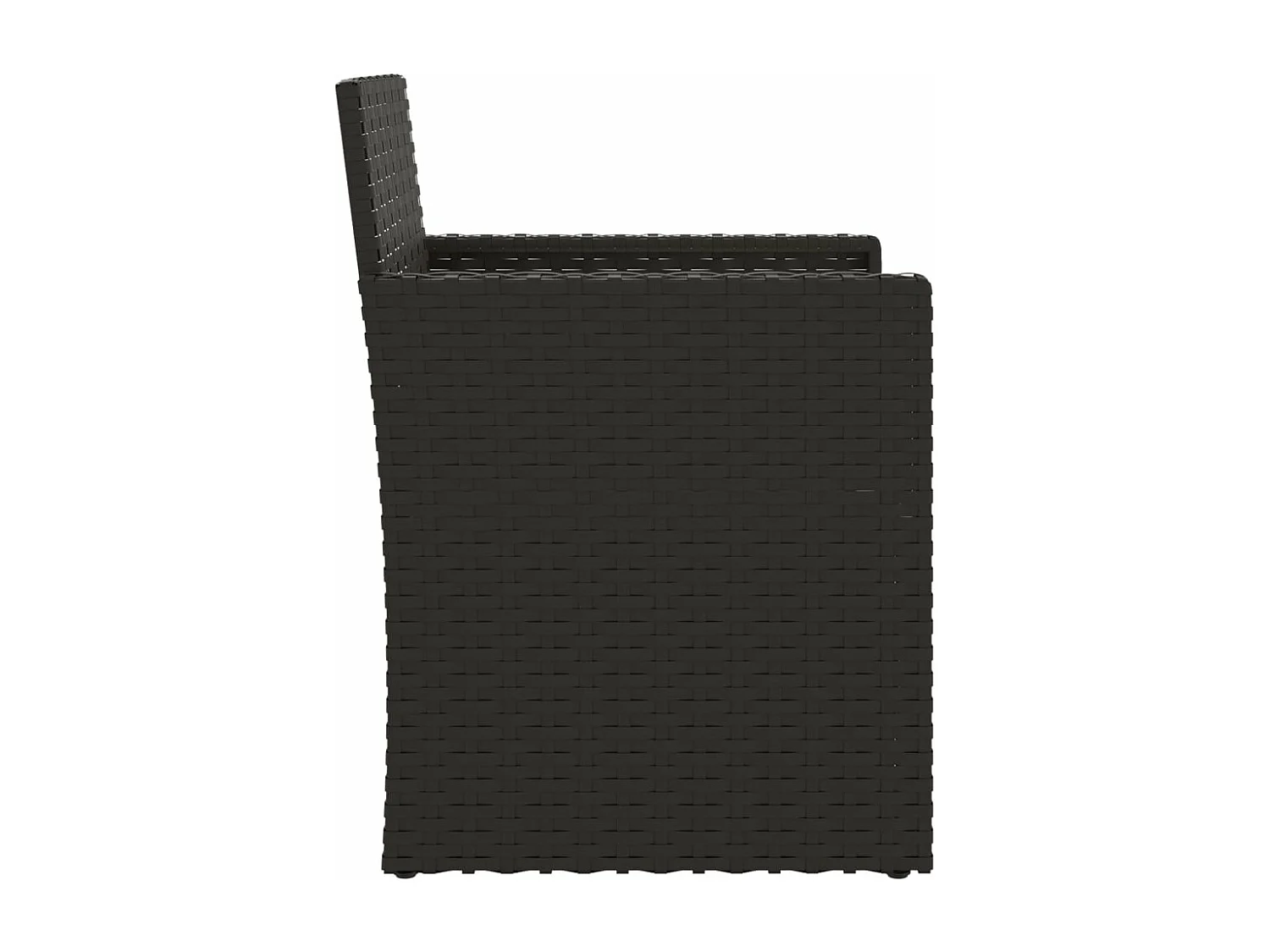 Gartensessel mit Kissen Schwarz Poly Rattan