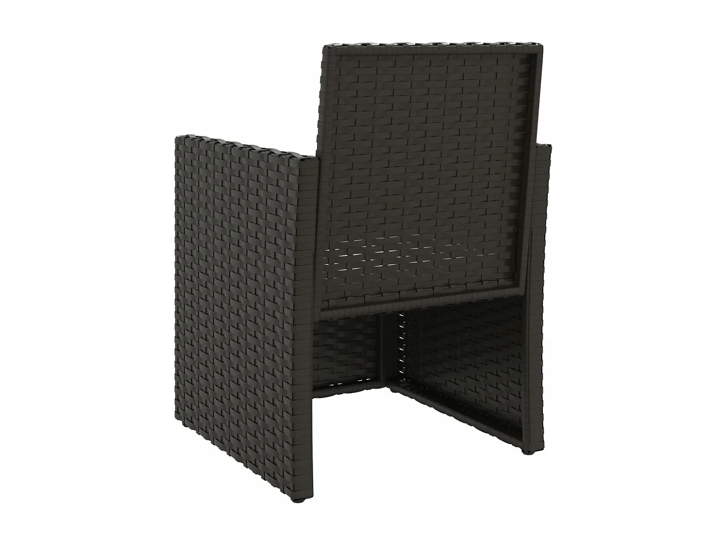 Poltrona da Giardino con Cuscino Nero in Polyrattan