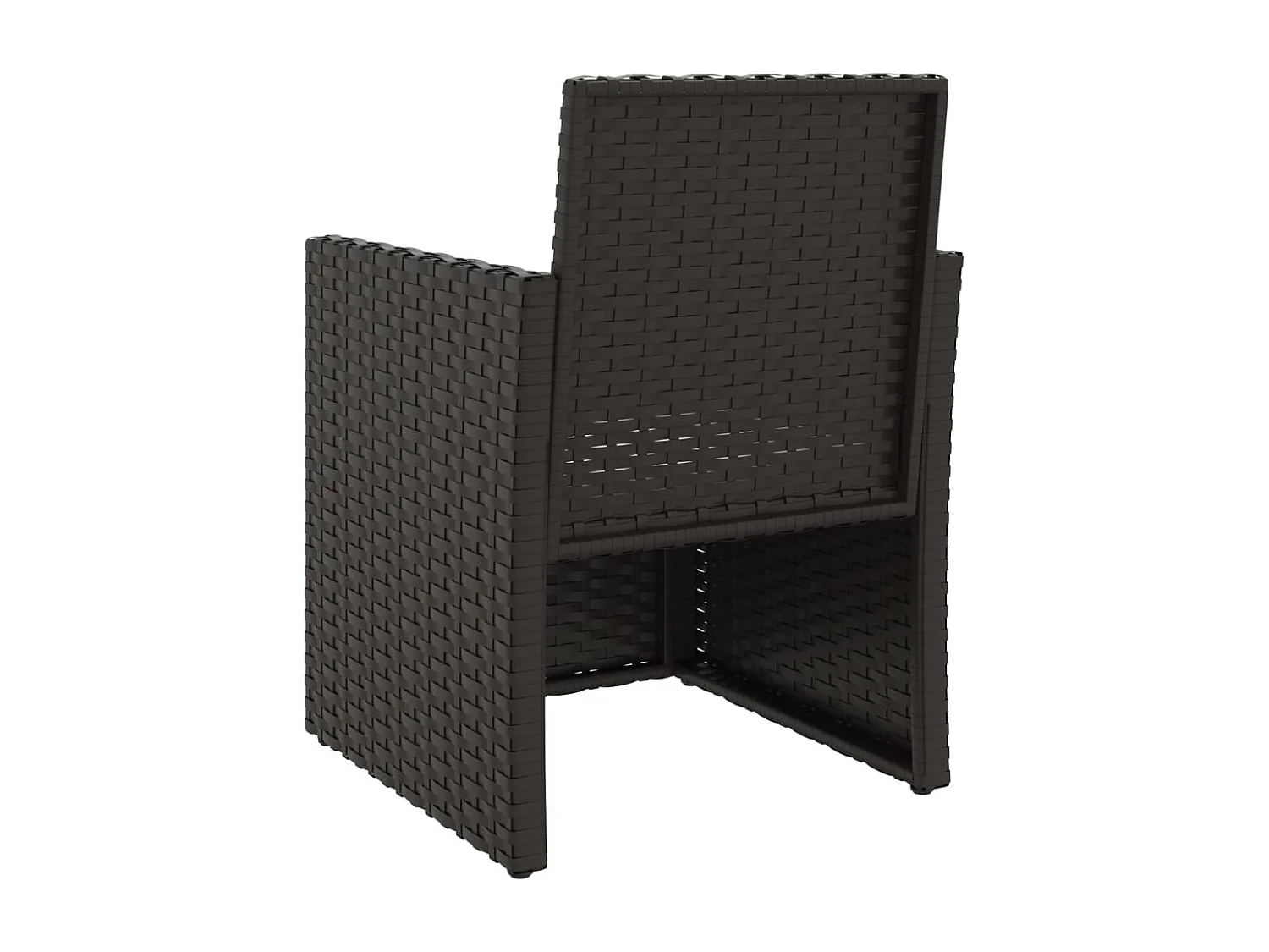 Poltrona da Giardino con Cuscino Nero in Polyrattan