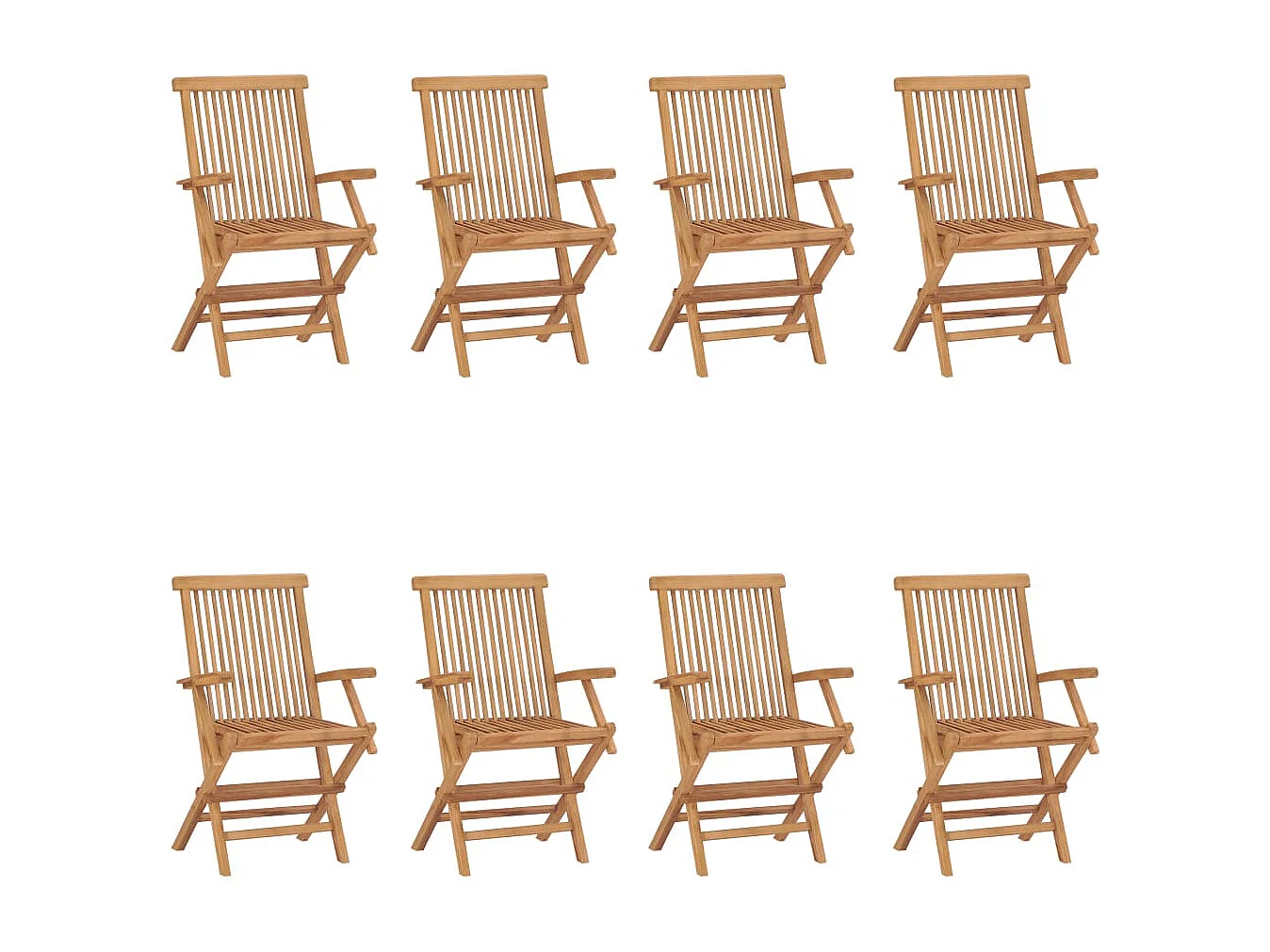 Chaises pliables de jardin lot de 8 Bois de teck solide