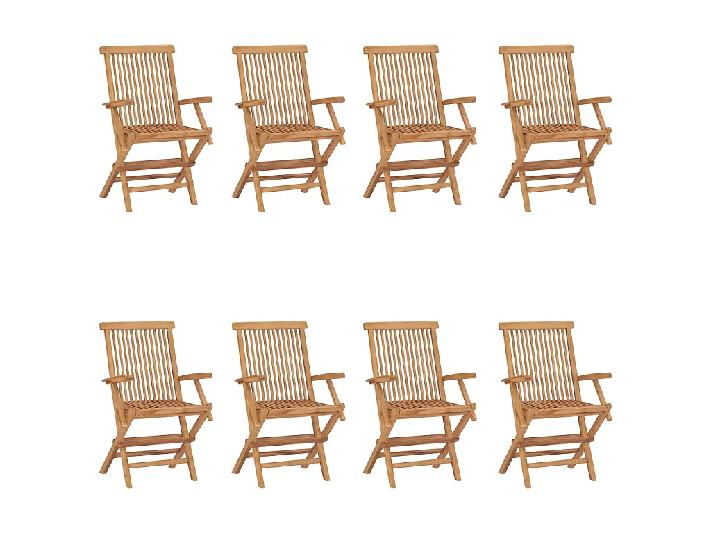 Klappbare Gartenstühle 8 Stk. Massivholz Teak