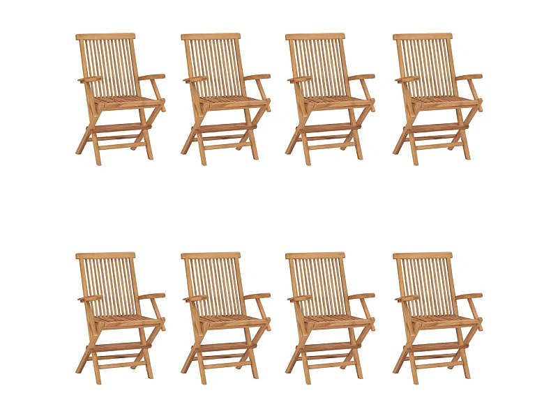 Chaises pliables de jardin lot de 8 Bois de teck solide