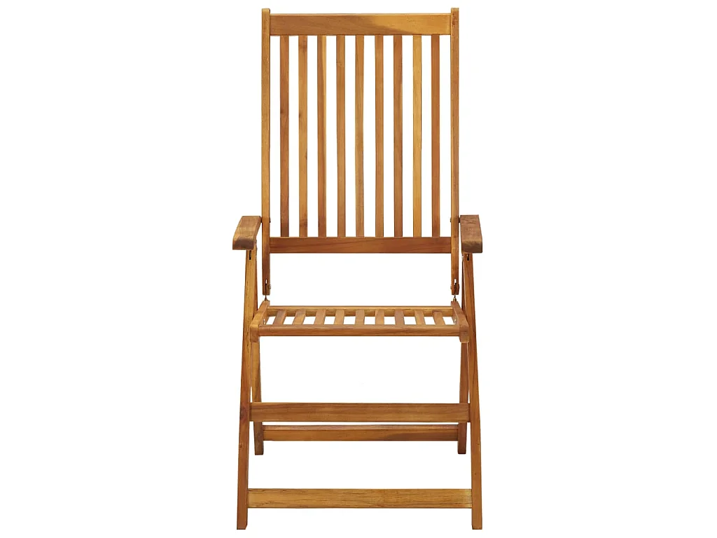 Sillas plegables reclinables (2 unidades) con cojines, de madera maciza de acacia.