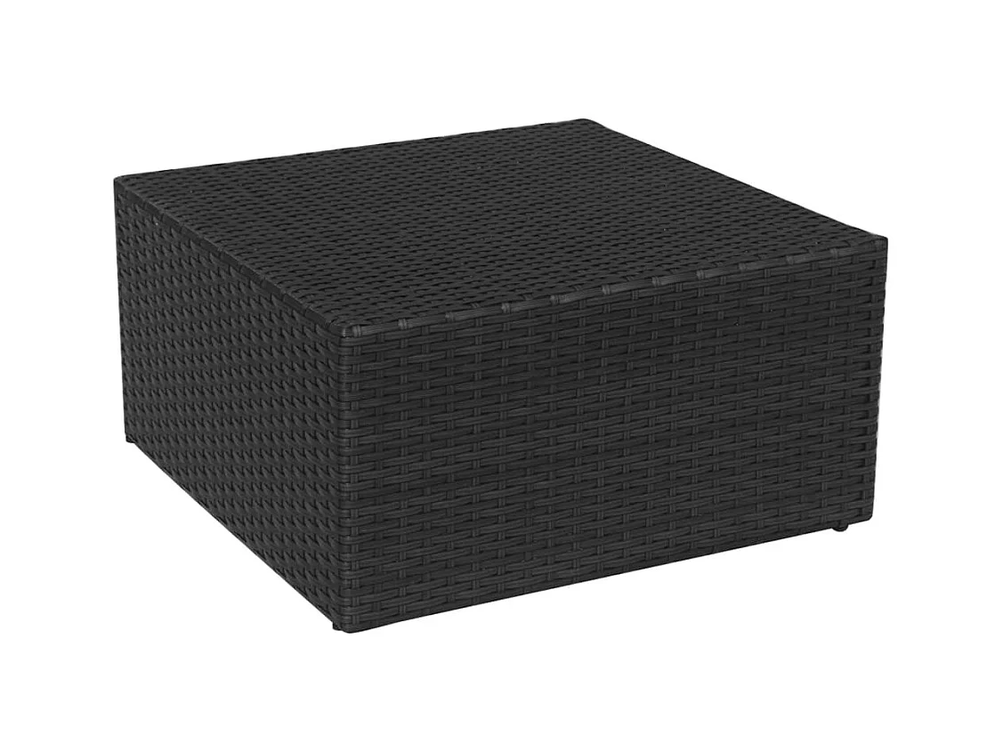 Tuinstoel met voetenbank poly rattan zwart