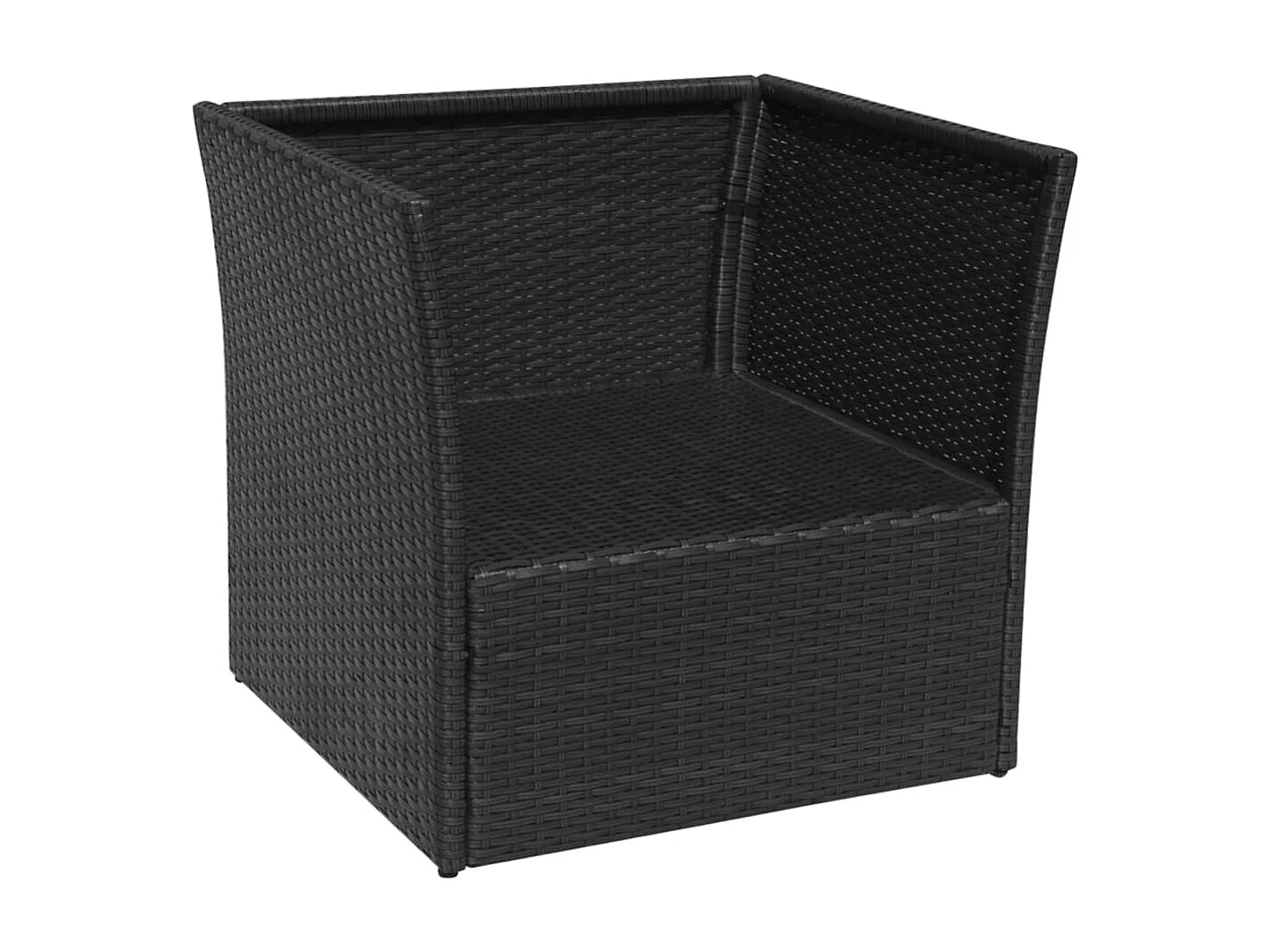 Tuinstoel met voetenbank poly rattan zwart