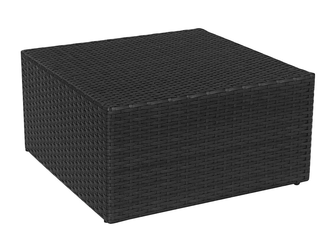 Tuinstoel met voetenbank poly rattan zwart