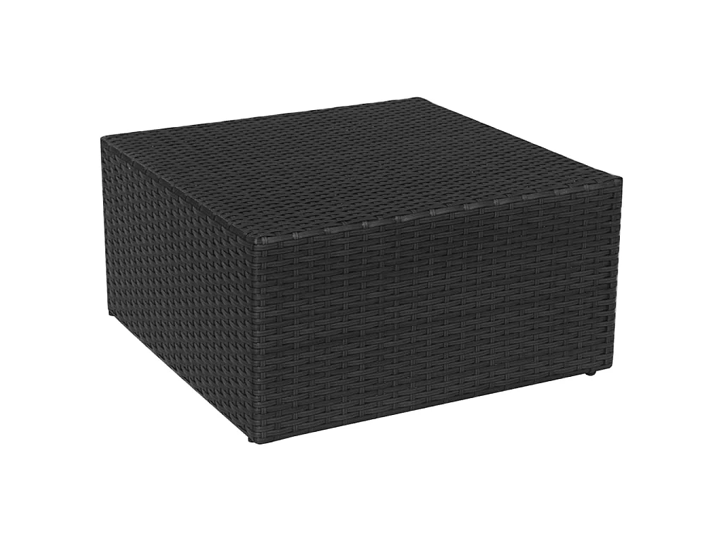 Chaise de jardin avec tabouret Noir Résine tressée