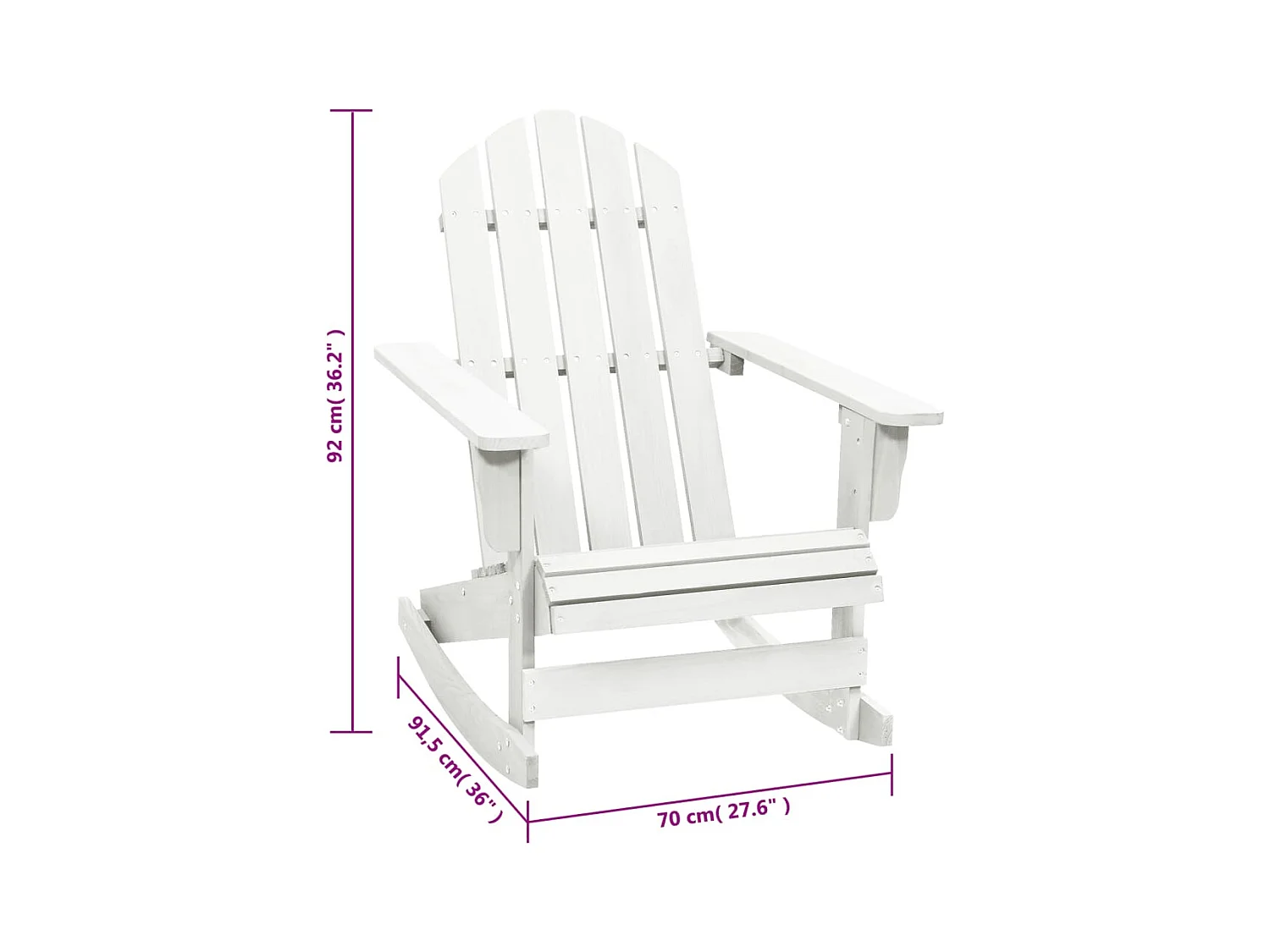 Garten-Schaukelstuhl Holz Weiß