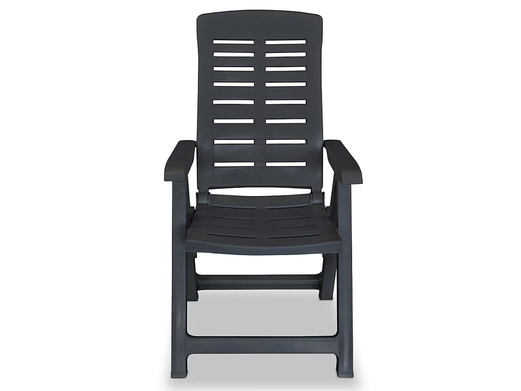 Tuinstoelen 6 st verstelbaar kunststof antracietkleurig