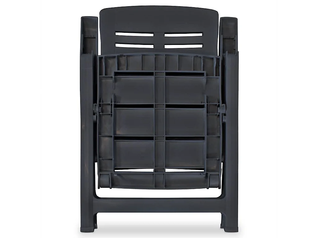 Verstelbare klapstoelen, 6 stuks, antracietkleurig kunststof