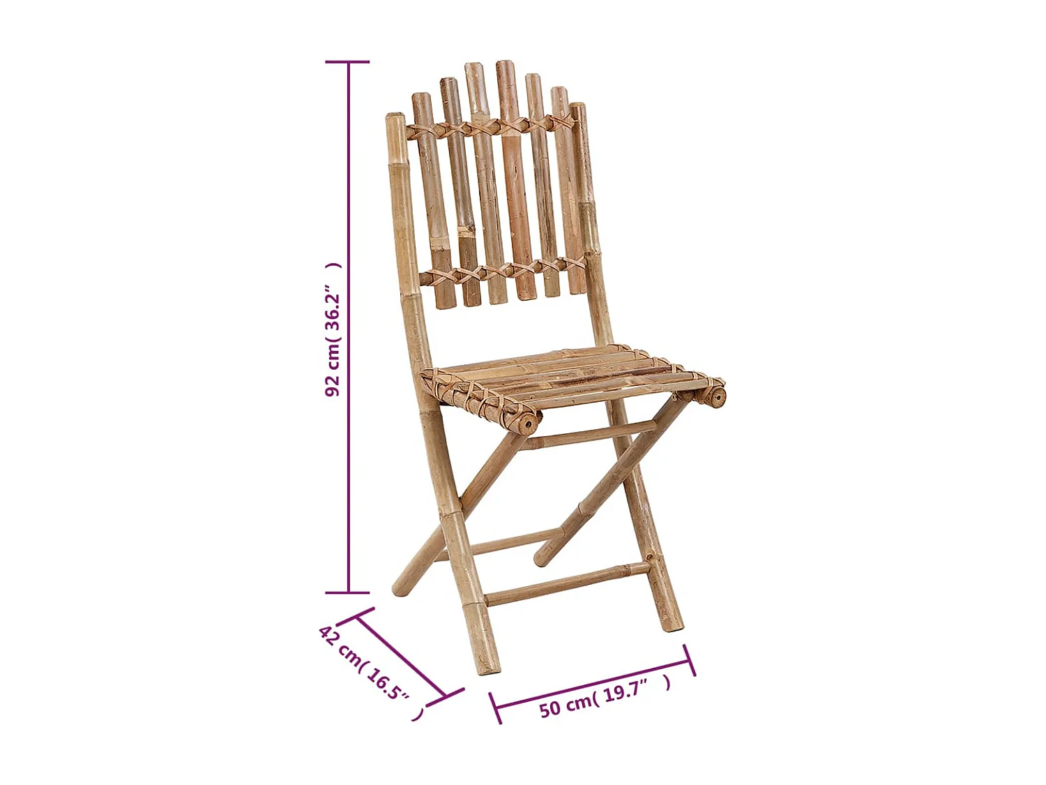 Cadeiras de jardim dobráveis c/ almofadões 2 pcs bambu