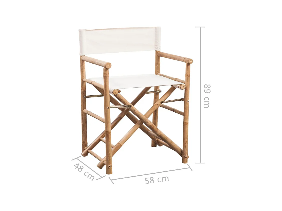Chaise pliable lot de 2 Bambou et toile
