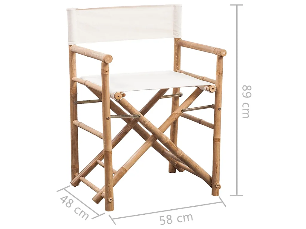 Chaise pliable lot de 2 Bambou et toile