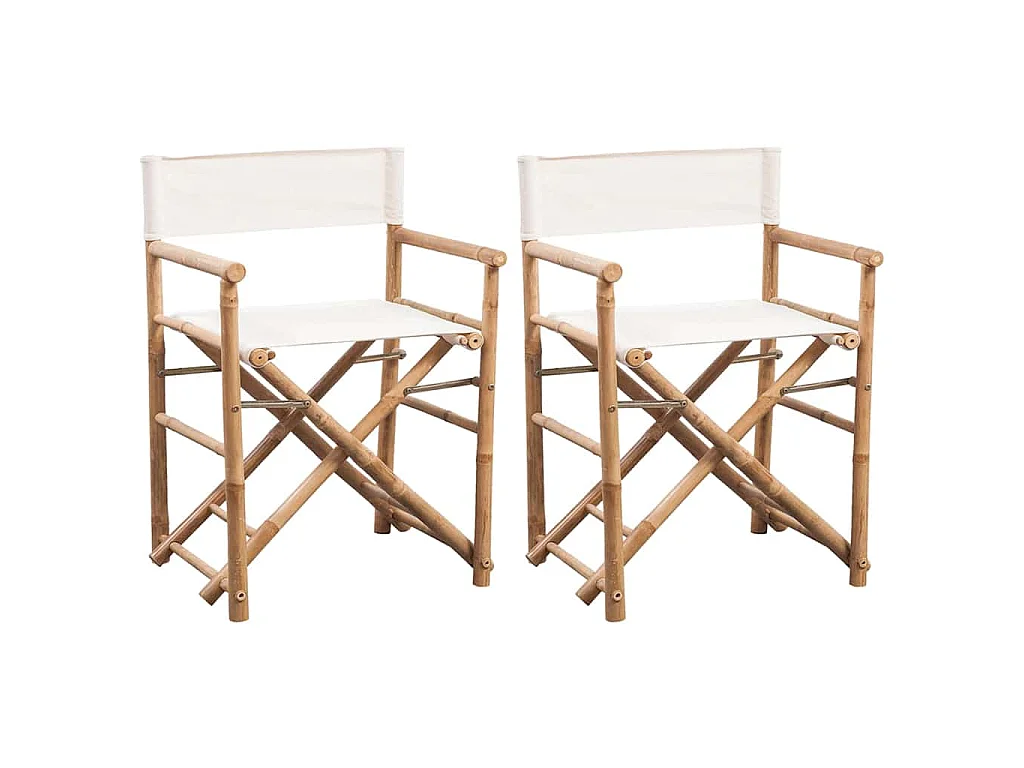 Chaise pliable lot de 2 Bambou et toile