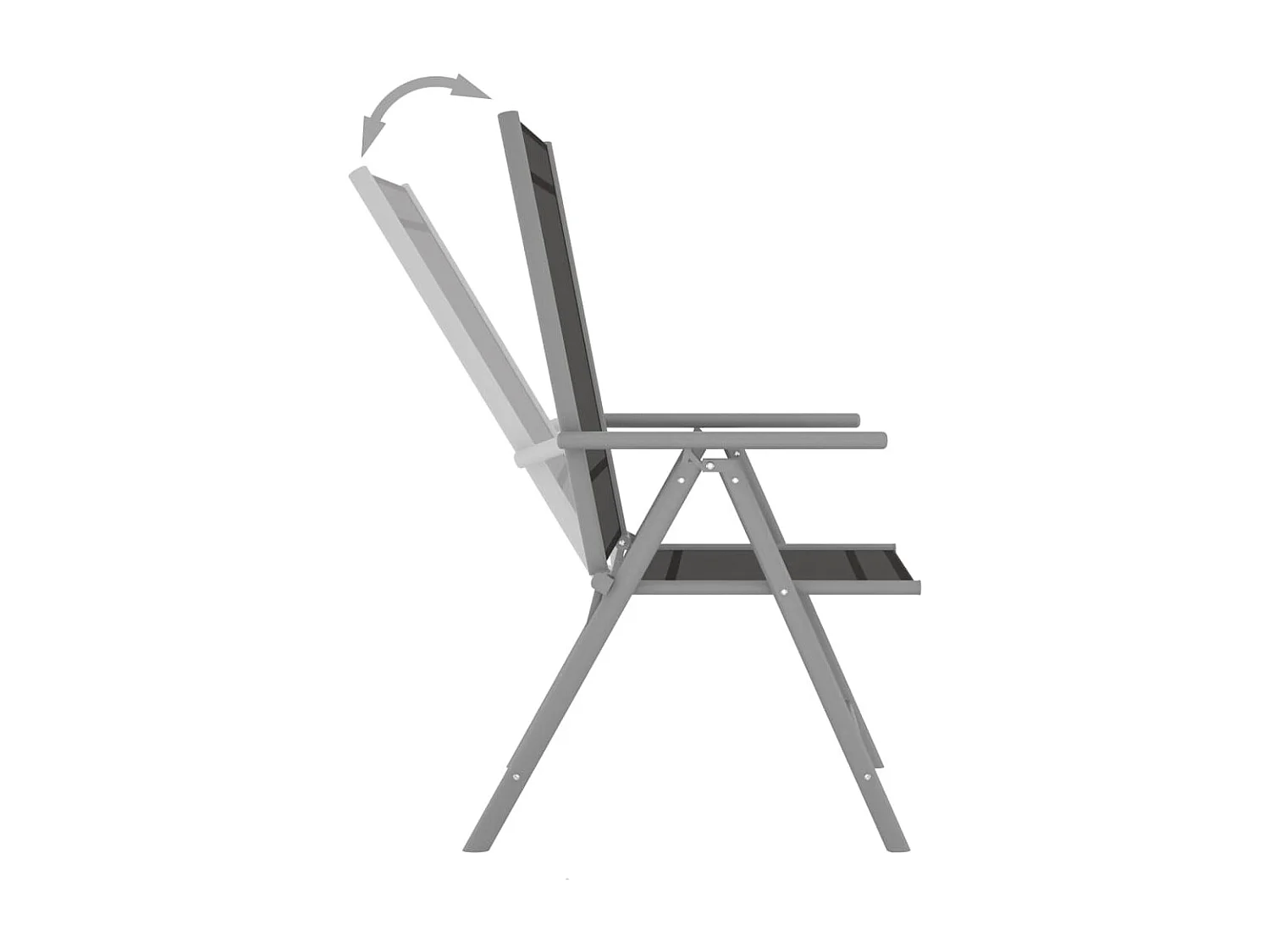 Chaises de jardin pliables lot de 2 Textilène Noir