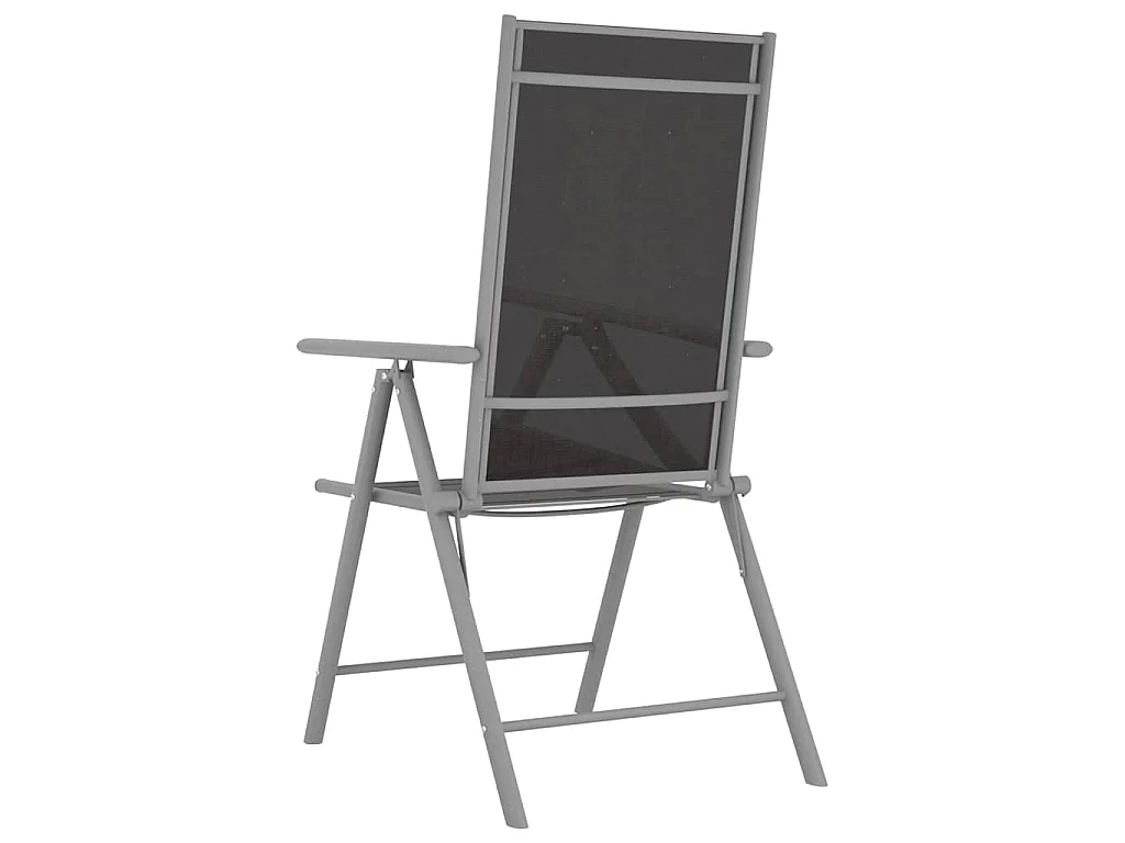 Chaises pliantes 2 pièces Textilène Noir