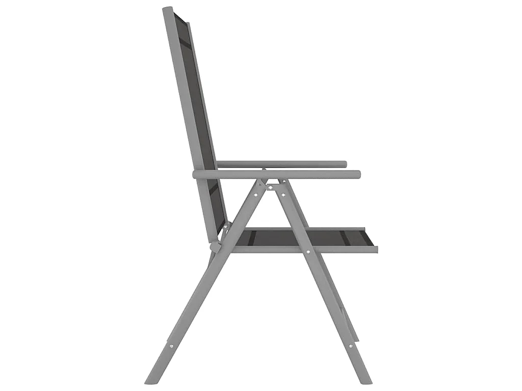 Chaises pliantes 2 pièces Textilène Noir