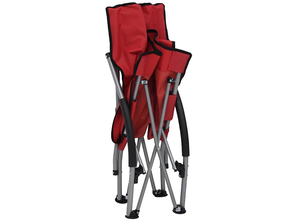 Opklapbare stoelen, 2 stuks, rode stof