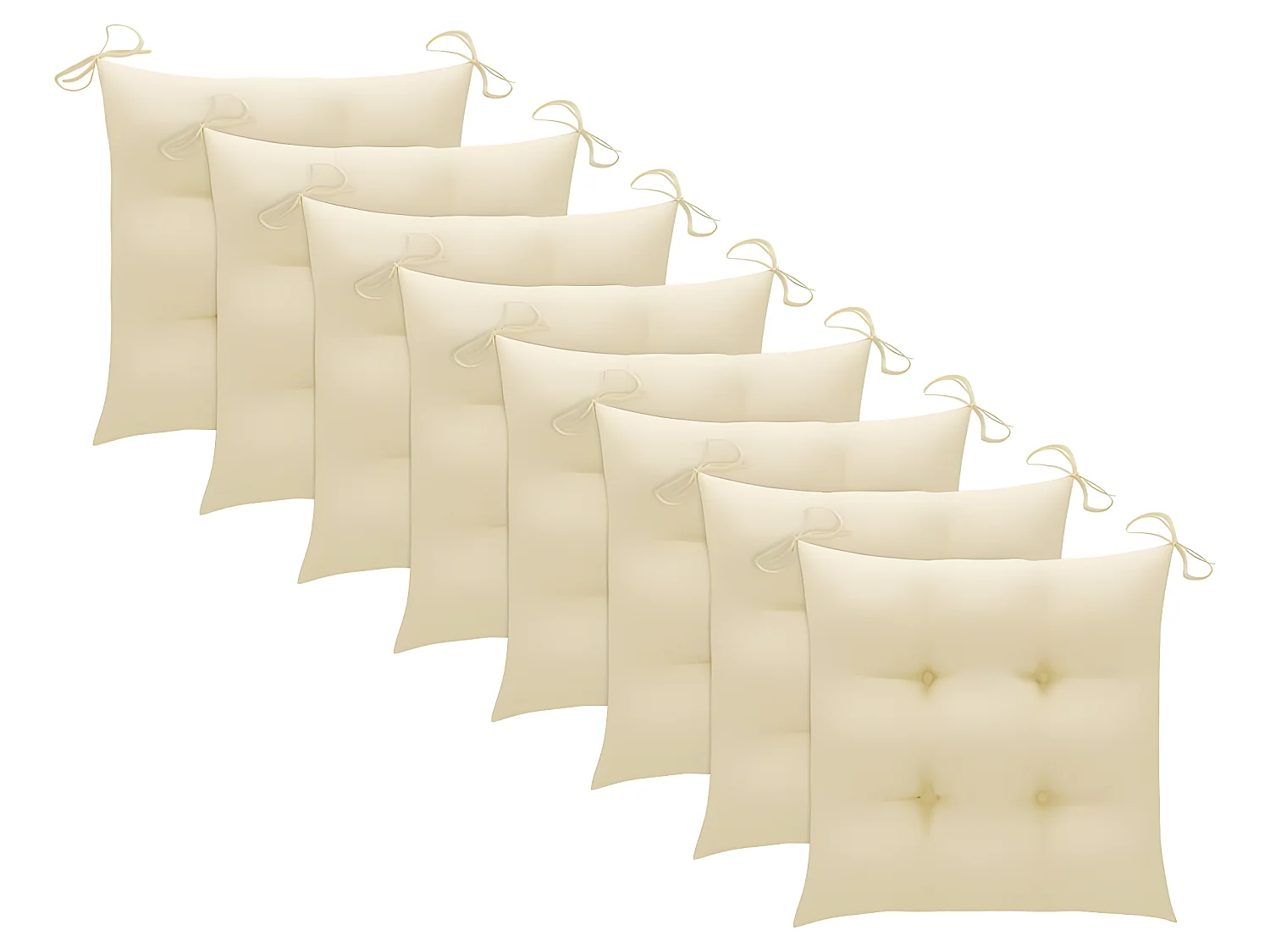 Chaises de jardin empilables avec coussins lot de 8 Teck solide