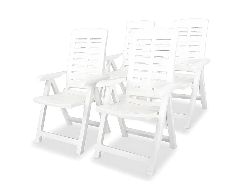 Garten-Liegestühle 4 Stk. Kunststoff Weiß