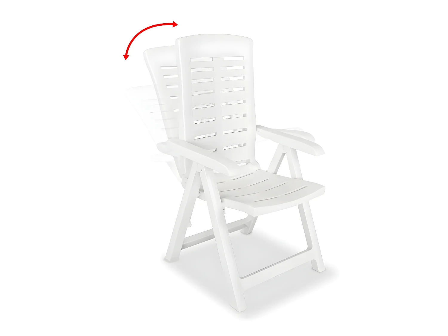 Chaises inclinables de jardin lot de 4 Plastique Blanc