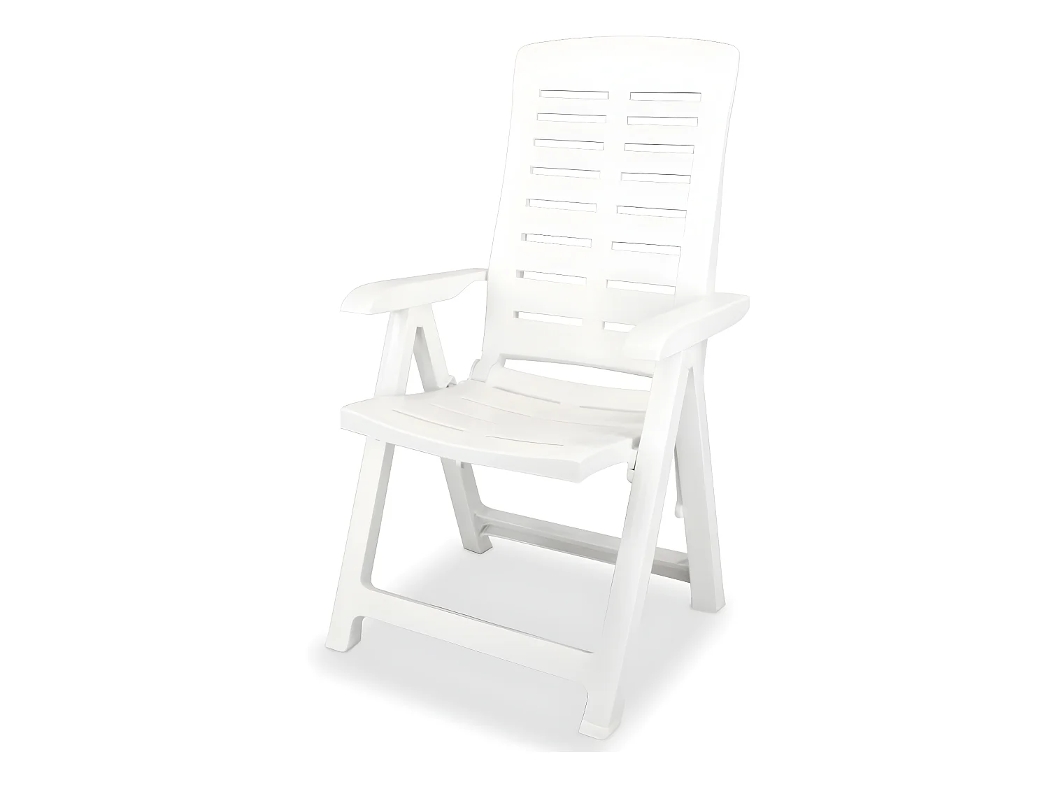 Chaises inclinables de jardin lot de 4 Plastique Blanc