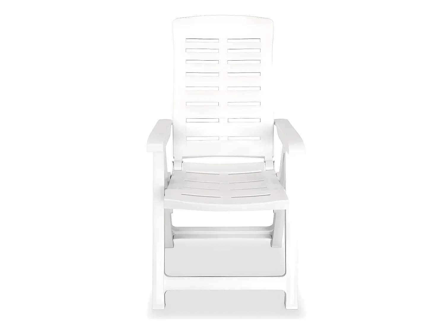 Chaises inclinables de jardin lot de 4 Plastique Blanc