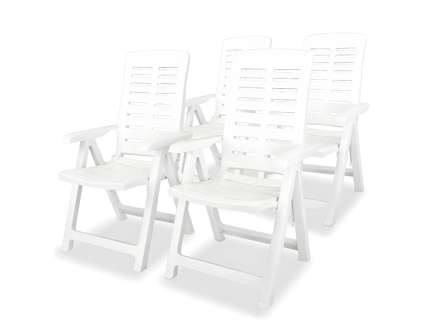 Garten-Liegestühle 4 Stk. Kunststoff Weiß